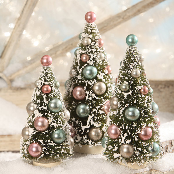 Bethany Lowe Designs 3 Piece Bottle Brush Tree Set Perigold